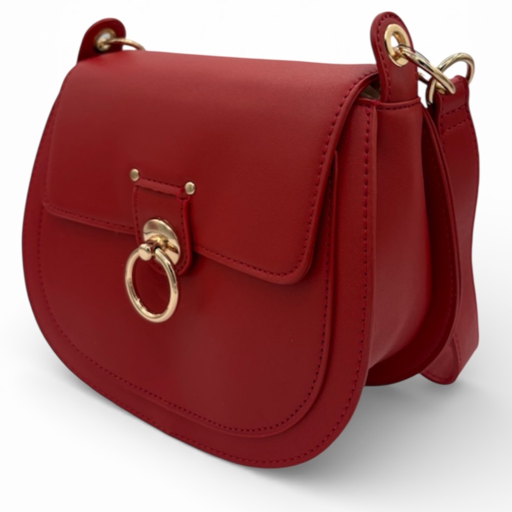 Badgley Mischka NEW Red Crossbody Bag with Gold Accents